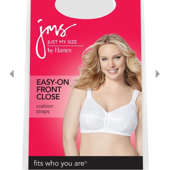 Just My Size Intimates & Sleepwear White Front Close Bra Just My